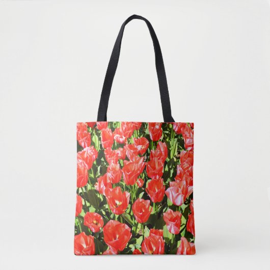 Rode tulpen tote bag (Voorkant)