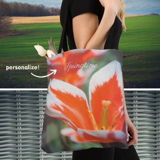 Rode tulpen tote bag