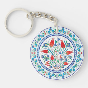 Rode tulpen Turkse ontwerp trouwfeest Sleutelhanger