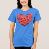 Rode Tulpen Veld Hart Bella Canvas T-shirt (Voorkant)