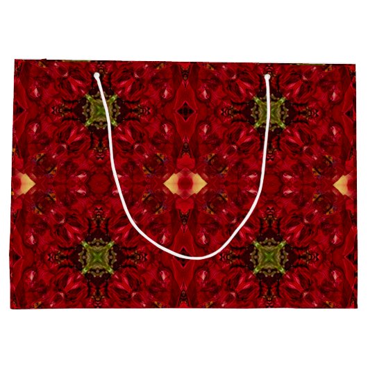 Rode tulpen vierkant groot cadeauzakje (Achterkant)