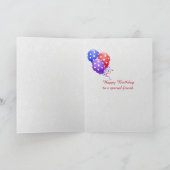 rode tulpen voor verjaardag in het hart kaart (Binnen)