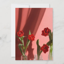 Rode tulpen “Wees mijn Valentijn?” Minimalistische