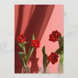 Rode tulpen “Wees mijn Valentijn?” Minimalistische Feestdagenkaart