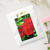 Rode tulpenbloemen bedankzakje (Gezegeld)