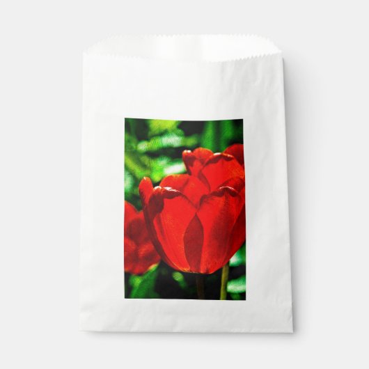 Rode tulpenbloemen bedankzakje (Voorkant)
