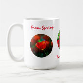 Rode tulpenbloemen koffiemok (Links)