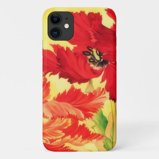 Rode Tulpenbloemen  stijl Art Phone Case (Achterkant)