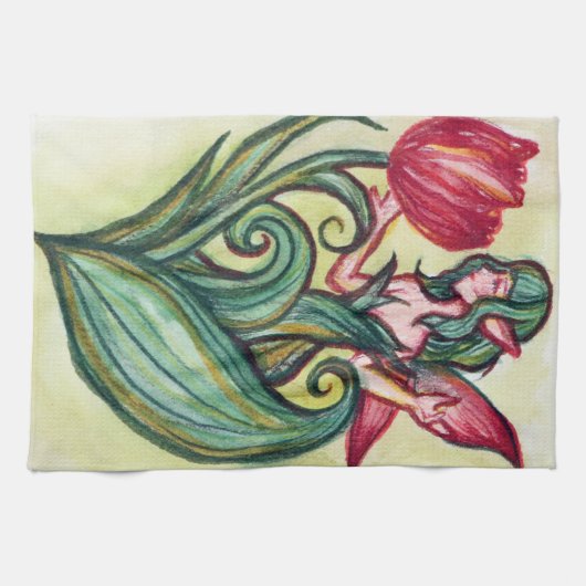 rode tulpenfee theedoek (Horizontaal)