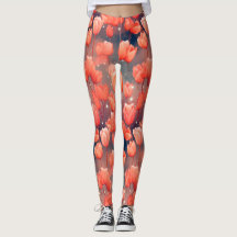 Rode Tulpenpatroon Leggings