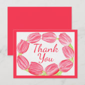 Rode tulpenrand ~ Dankkaart Briefkaart (Voorkant / Achterkant)