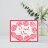 Rode tulpenrand ~ Dankuwelkaart Briefkaart (Staand voorkant)