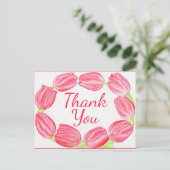 Rode tulpenrand ~ Dankuwelkaart Briefkaart (Staand voorkant)