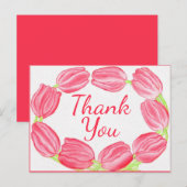Rode tulpenrand ~ Dankuwelkaart Briefkaart (Voorkant / Achterkant)