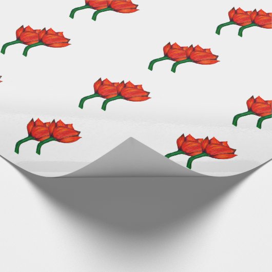 Rode Tulpens Wrap Papier (Hoek)