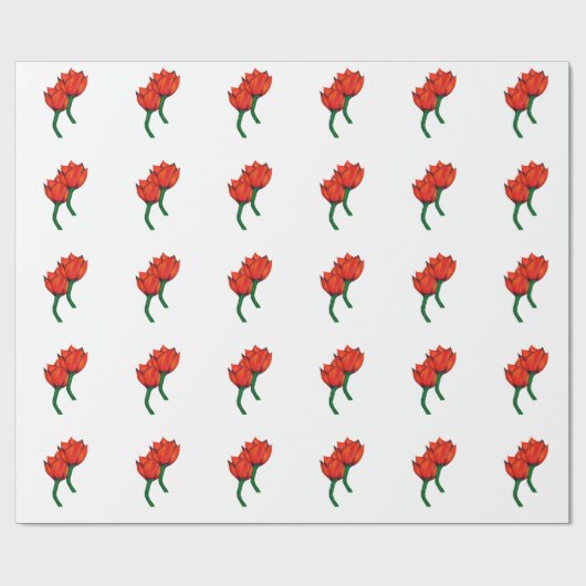 Rode Tulpens Wrap Papier (Vlak)