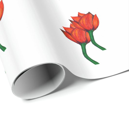 Rode Tulpens Wrap Papier (Rol Hoek)