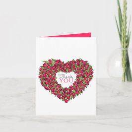 Rode tulpharthart bedankt voor je trouwfoto kaart