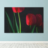 Rode Tulps met omhuld Canvas Afdruk (Insitu (Houten vloer))