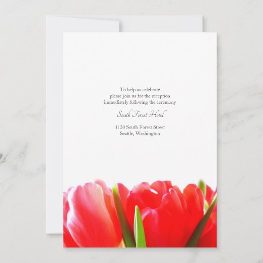 Rode Tulps Weddenschap Kaart (Achterkant)