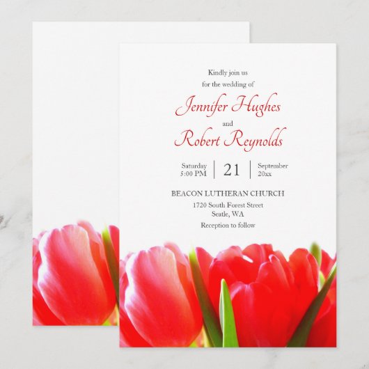Rode Tulps Weddenschap Kaart (Voorkant / Achterkant)