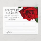 Rode Turkse Roos Deel een Kaart van de begrafenis  (Voorkant)