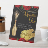 Rode Turkse Rozen Bridal Brunch Mimosa Bar Pedesta Reclamebord Met Voetstuk (Insitu)