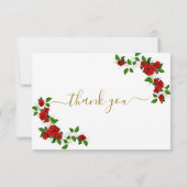 Rode Turkse Rozen Funeral Hartelijk dank Bedankkaart (Achterkant)