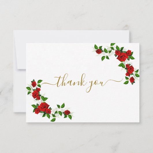 Rode Turkse Rozen Funeral Hartelijk dank Bedankkaart (Achterkant)