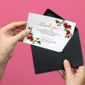 Rode Turkse Rozen Funeral Hartelijk dank Bedankkaart