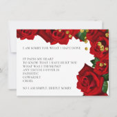 Rode Turkse Rozen Het spijt me dat ik Kaart ben va (Voorkant)