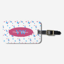 Rode Turquoise Bloemen Trendy Naam Monogram