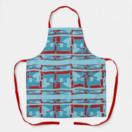 Rode Turquoise-mediterrane referentiepanels op Aqu Schort