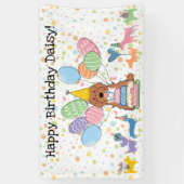 Rode Tuxedo Cockapoo Cavapoo Hond Verjaardagsfeest Spandoek (Verticaal)