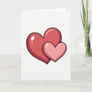 Rode Twee Hartjes Liefdeskaart Kaart
