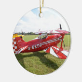 Rode tweedekker keramisch ornament (Links)