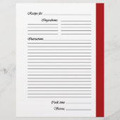 Rode tweezijdige recept pagina's (Voorkant)