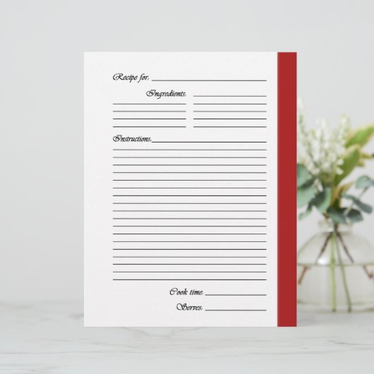 Rode tweezijdige recept pagina's (Staand voorkant)