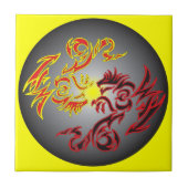 rode twein-maandraak tegeltje (Voorkant)