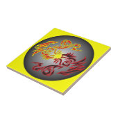 rode twein-maandraak tegeltje (Zijkant)