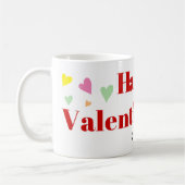 Rode typografie Happy Valentines Day harten Koffiemok (Links)