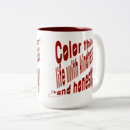 Rode typografie motivatie tweekleurige koffiemok