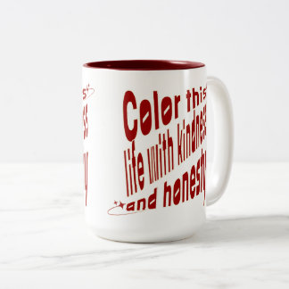 Rode typografie motivatie tweekleurige koffiemok
