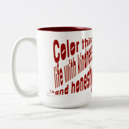 Rode typografie motivatie tweekleurige koffiemok