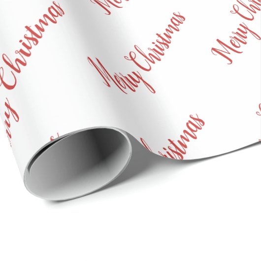Rode Typografie Patroon Vrolijk Kerstfeest Cadeaupapier (Rol Hoek)