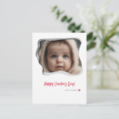 Rode Typografie Valentijnsdag Foto Feestdagenkaart (Staand voorkant)