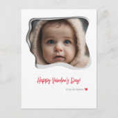 Rode Typografie Valentijnsdag Foto Feestdagenkaart (Voorkant)