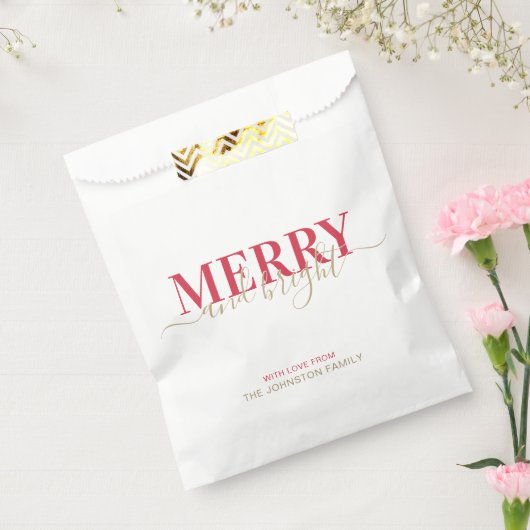 Rode typografie, vrolijk kerstfeest bedankzakje (Gezegeld)