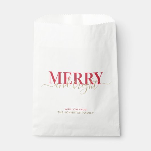 Rode typografie, vrolijk kerstfeest bedankzakje (Voorkant)