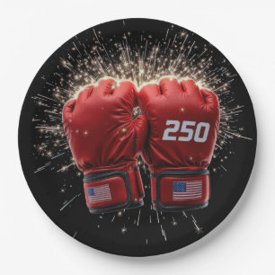 Rode UFC-handschoenen voor de 250e verjaardag van Papieren Bordje